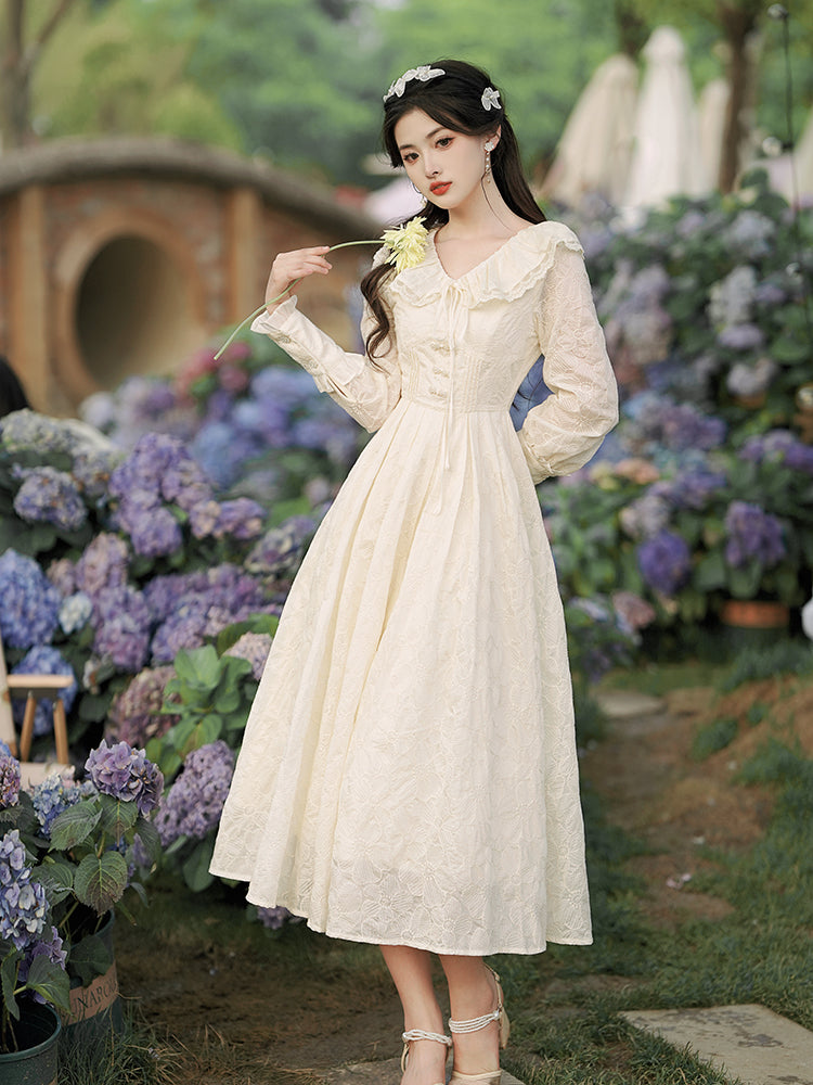 white christmas dresses Beautiful Autumn Long Sleeve Dress– The Cottagecore
