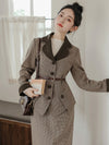 Vintage Classic Jacket + Skirt 2pcs Set