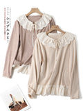 Lace Collar Cotton Shirt