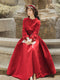 Vintage A-line Waist Long Sleeve Dress