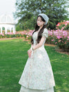 Vintage Floral Lace Hem Dress