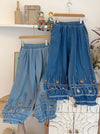 Super Cute Denim Embroidered Bloomers