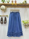 Ruffled Hem Denim Crop Pants