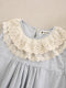 Lace Collar Striped Top