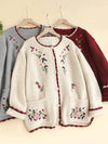 Floral Embroidered Knit Cardigan