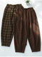 Faux Woolen Plaid Pants