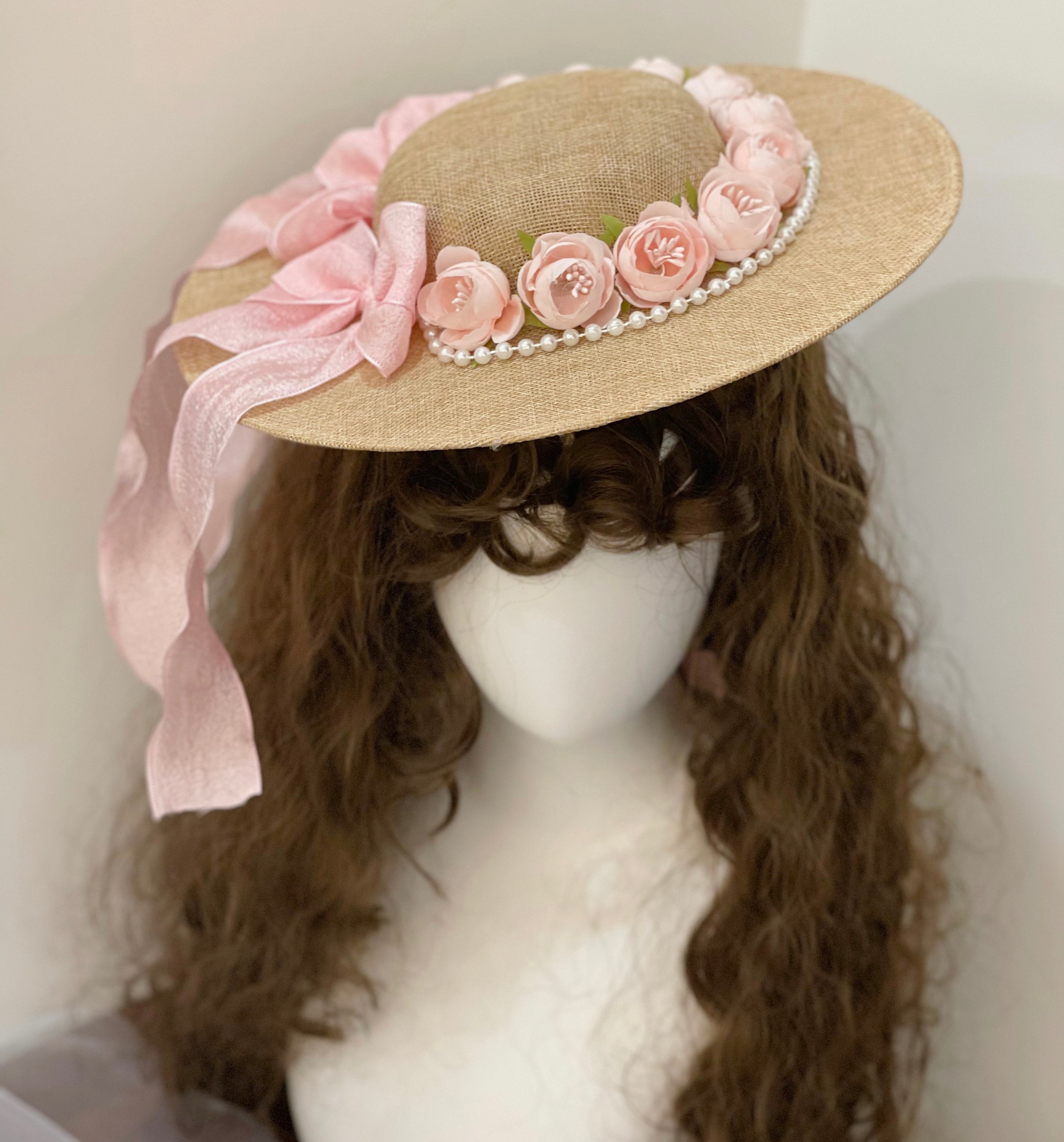 Vintage Pink Flower Pearl Hat– The Cottagecore