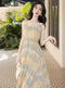 Romantic Boho Sleeveless Dress + Knit Cardigan