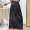 Floral Embroidered Denim A Shape Skirt