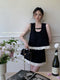 Elegant Sleeveless Top + Frilled Skirt 2pcs Set