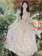Traditional Button Floral Tea Dress