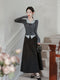 Faked 2pcs Knit Top + Long Skirt