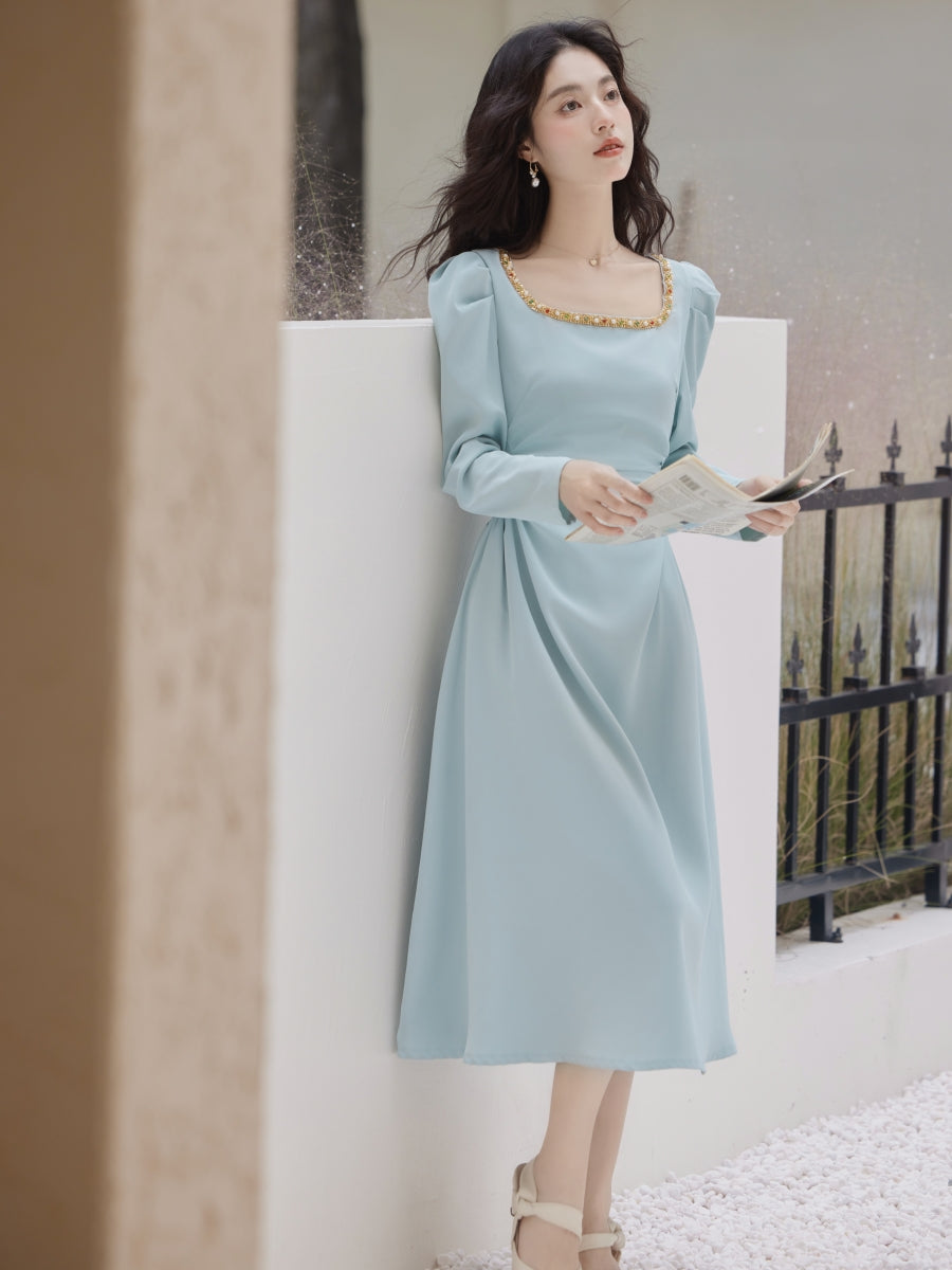 Long Sleeve Square Neck Dress The Cottagecore