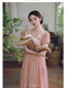 Lace Collar Pink Vintage Dress