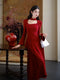 Red Irregular Hem Party Dress