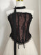 Lace Tube Top & Tulle Skirt  & Scarf 3pcs Set