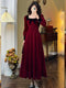 Vintage Wine-red Sparkling Dress