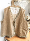 Lace Trim Corduroy Vest