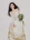 Romantic Floral Slip Dress + White Cardigan