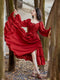 Vintage Solid Color Dress