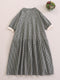 Basic Style Cotton Plaid Dress