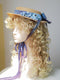 Dedicate Blue Flowers Straw Flat Hat