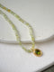 Olivine Bead/ Titanium Necklace