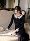 Frilled Collar Elegant Knit Dress
