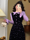 Vintage Flared Sleeve Faked 2pcs Dress