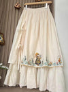 Cute Mori Girl Embroidered Skirt