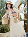 Vintage Embroidery 2pcs Dress Set