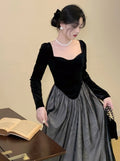 Vintage Velvet Padded Tulle Dress