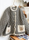 Checkered Embroidered Quilted Coat