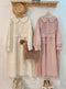 Peter Pan Collar Embroidered Lace Drawstring Dress