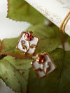 Vintage Square Rose Earrings