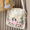 Cute Embroidered Corduroy Cross-Body Shoulder Bag