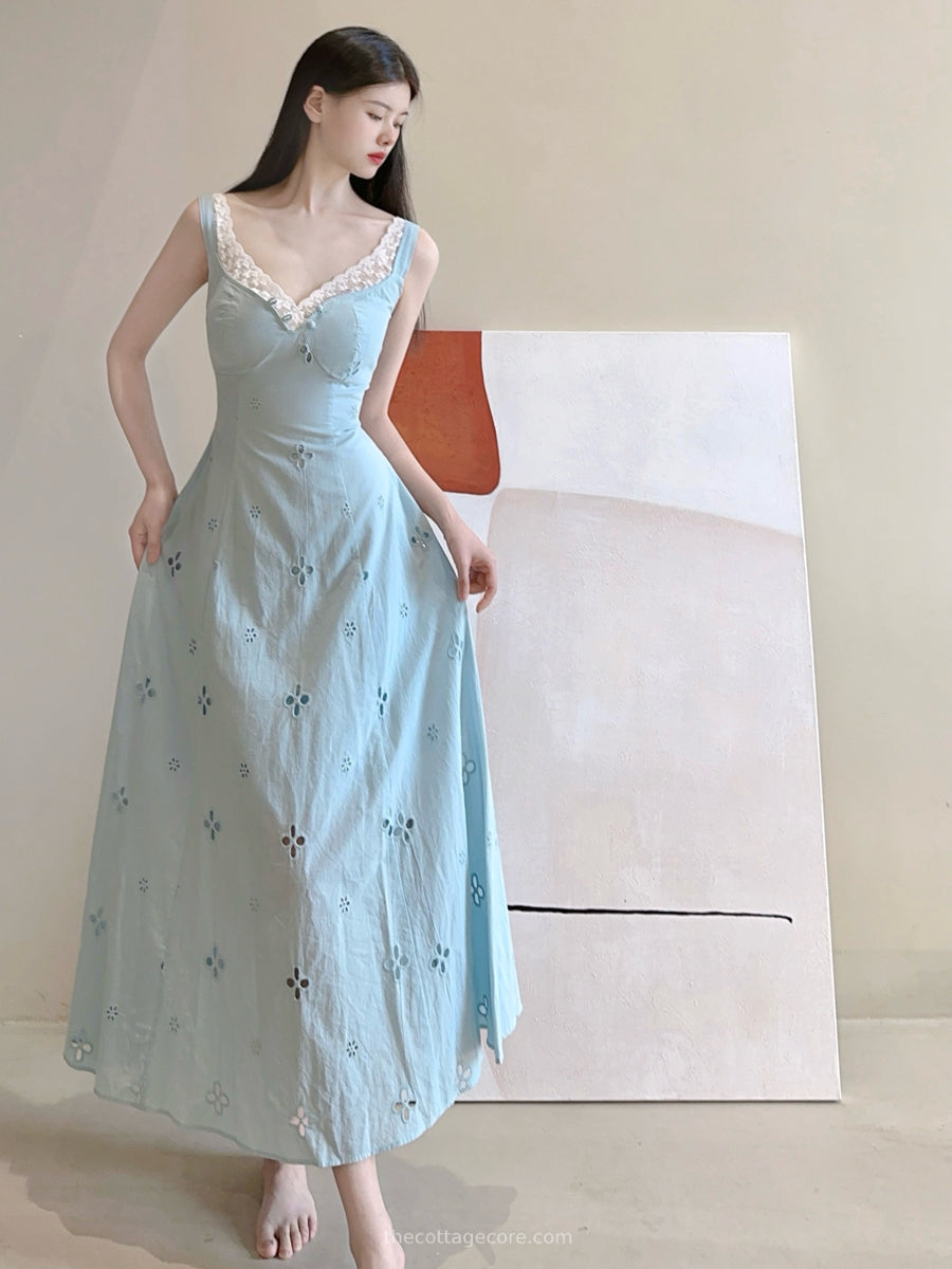 Light Blue Cotton Dress– The Cottagecore