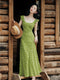 Lace Trim Collar Flare Sleeve Dress
