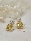 Shiny Olivine CZ Diamonds Earrings