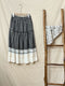 Lace Hem Plaid Skirt