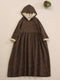 Farmcore Thick Cotton Hood Dress