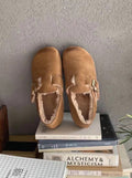 Mori Girl Fleece Leather Shoes