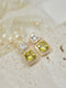 Shiny Olivine CZ Diamonds Earrings