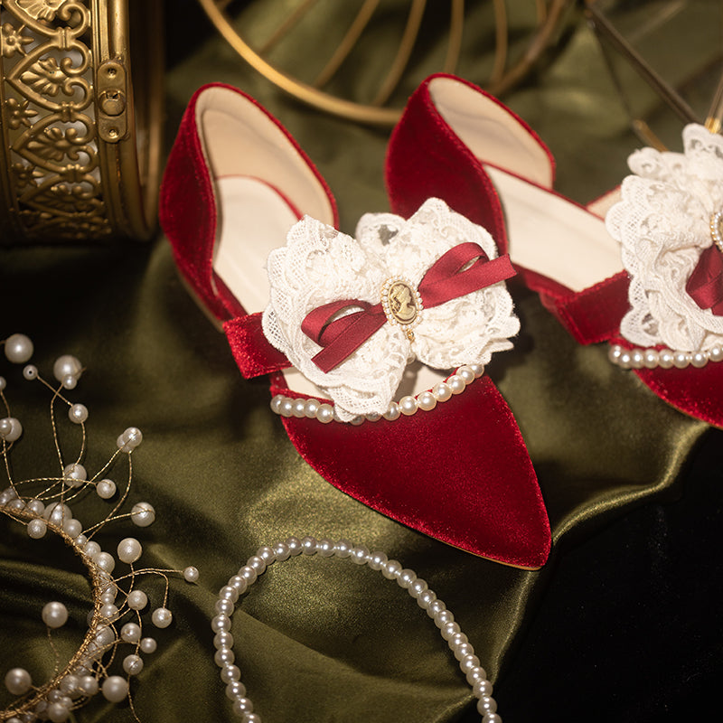 Rococo Bow Velvet Shoes– The Cottagecore
