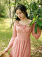 Prairie Slim Waist Pink Checkered Dress