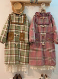 Plaid Quilted Hooded Coat