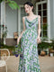 Romantic Neck Floral Slip Dress + Cardigan