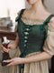 Medieval Lace Up Vest + Off Shoulder Dress