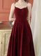 French Wine Red Slip Dress