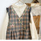 Cute Winter Embroidered Overall Dress